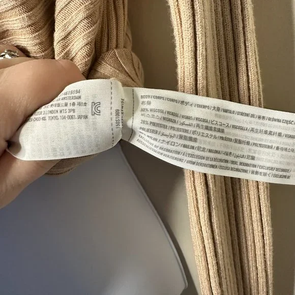 Abercrombie & Fitch Tan Cropped Wrapped Long Sleeve Sweater Women's XS NEW - Picture 3 of 5